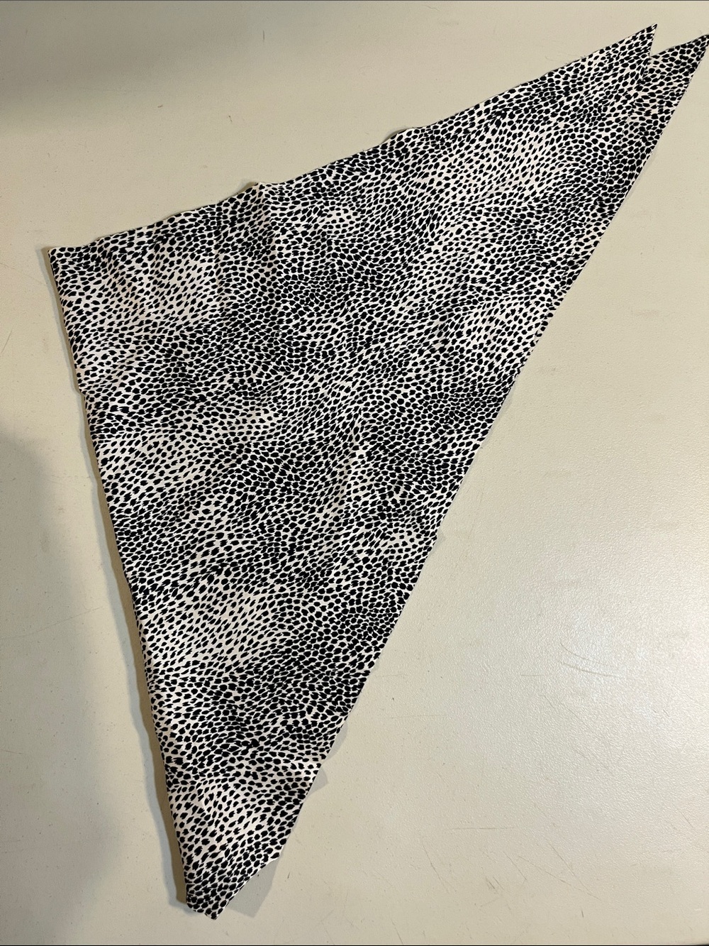 Black and White Animal Print Triangle Bandana Scarf for Women